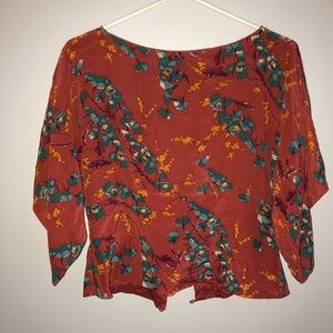 Anna Sui for Anthropologie Silk Floral Blouse
